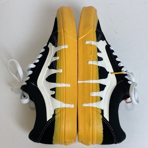 VANS NWT Drip Black Yellow White Men’s 10.5 Streetwear Custom Sneakers Skater - Picture 4 of 16